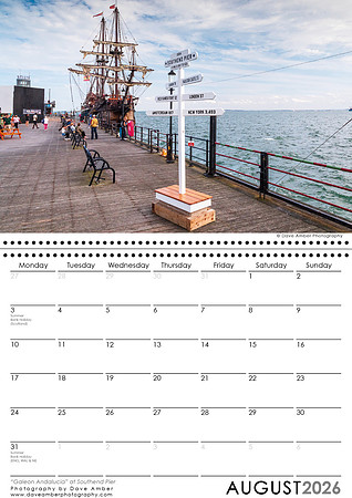 Southend on Sea Calendar 2026 August