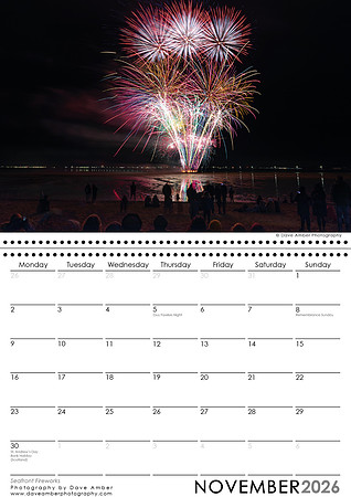 Southend on Sea Calendar 2026 November