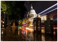 St Paul's at night in the rain