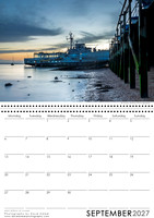 Leigh on Sea Calendar September 2027 HMS Wilton at Sunset