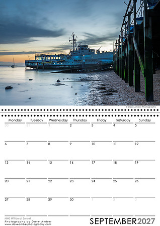 Leigh on Sea Calendar September 2027 HMS Wilton at Sunset