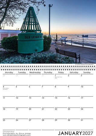 Leigh on Sea Calendar January 2027 Old Leigh Buoy