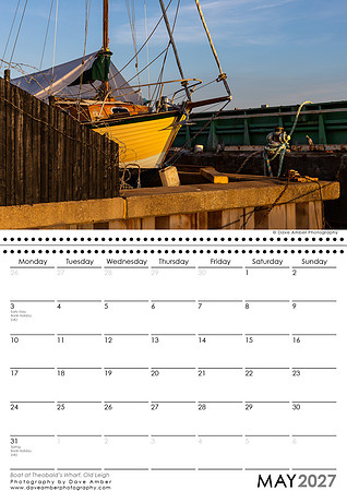 Leigh on Sea Calendar May 2027 Boat at Theobald's Wharf, Old Leigh