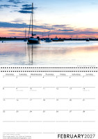 Leigh on Sea Calendar February 2027 Two Tree Island Sunset