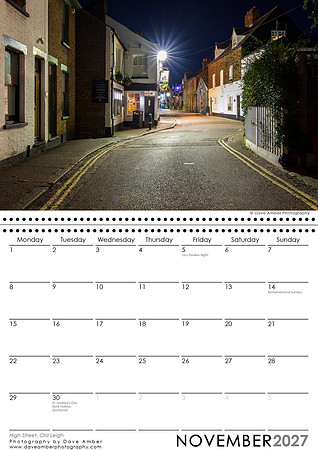 Leigh on Sea Calendar November 2027 High Street, Old Leigh