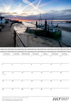 Leigh on Sea Calendar July 2027 Sunrise and Vapour Trails over the Mary Amelia