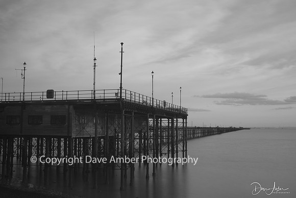 Southend Pier in Winter (black and white)