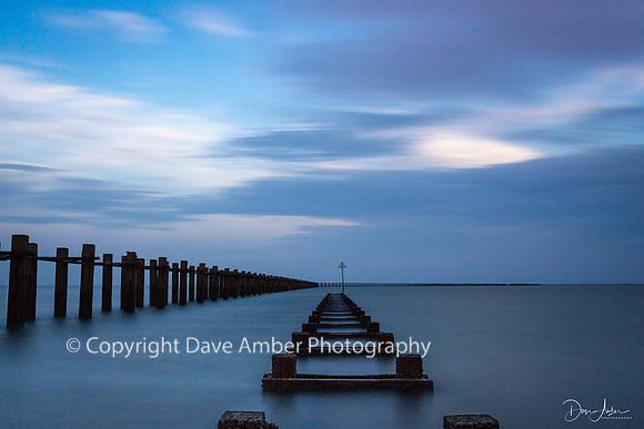 Shoebury East Beach boom at sunset