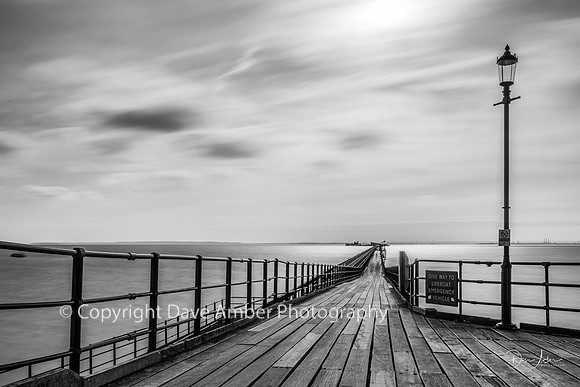 Southend Pier walkway BW