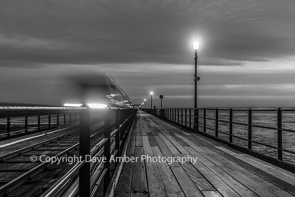 Southend Pier train (BW)