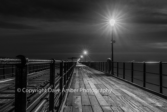 Southend Pier walkway at night