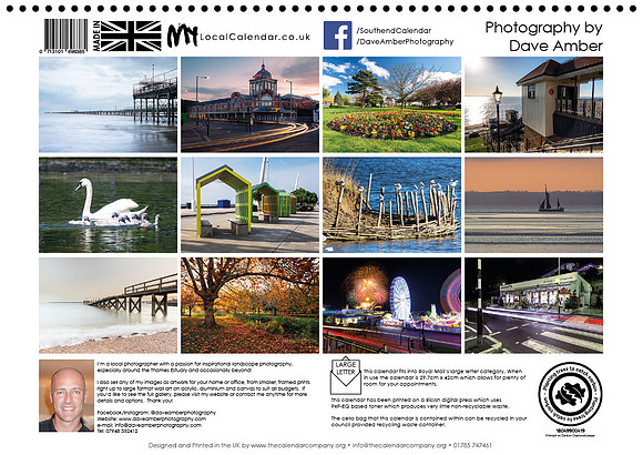 Southend on Sea Calendar 2025 back page