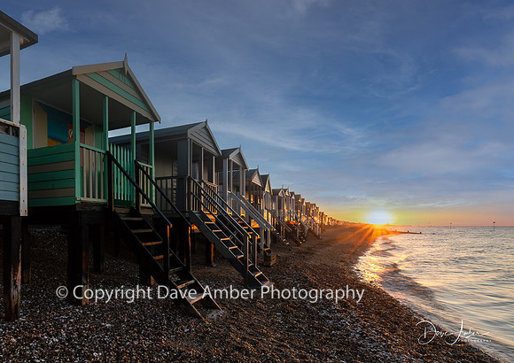 Thorpe Bay beach huts sunrise (2)